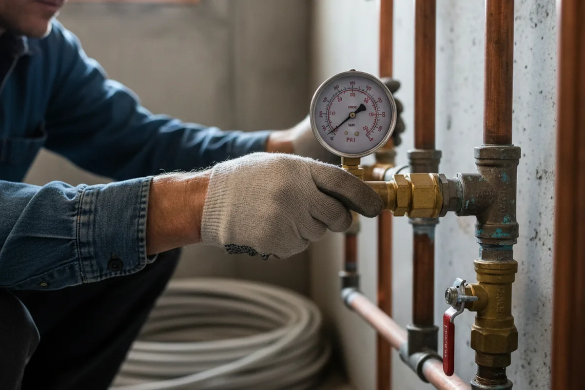 Pressure testing a repaired line during Water Line Repair in Due West
